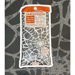 Halloween Spider Web Tablecloth PEVA Vinyl 52 x 90 oblong seats 4-8 Party Decor